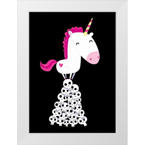 Killer Unicorn White Modern Wood Framed Art Print by Buxton, Michael