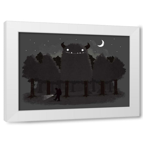 Monster Hunting White Modern Wood Framed Art Print by Buxton, Michael