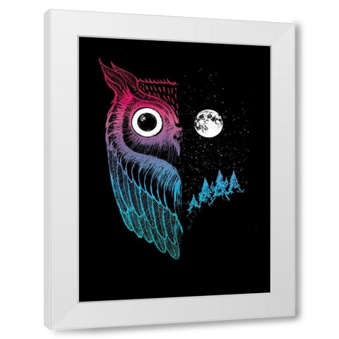 Night Owl White Modern Wood Framed Art Print by Buxton, Michael