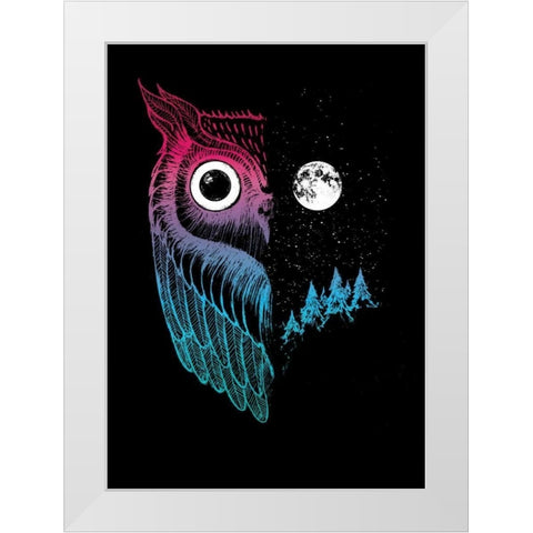 Night Owl White Modern Wood Framed Art Print by Buxton, Michael