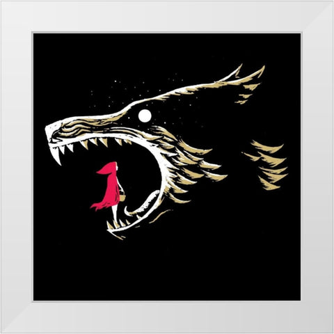 What Big Teeth You Have White Modern Wood Framed Art Print by Buxton, Michael