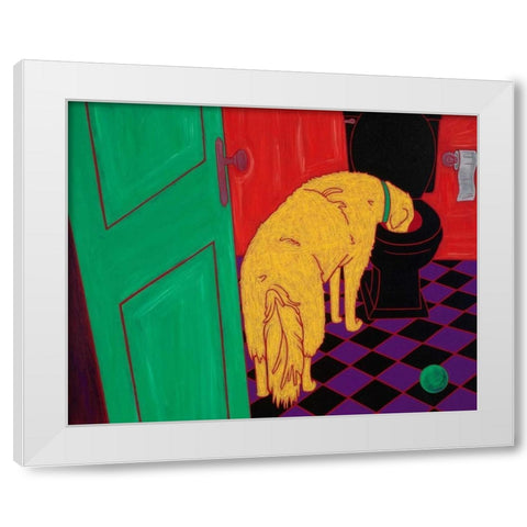 Drinking Problem White Modern Wood Framed Art Print by Bond, Angela