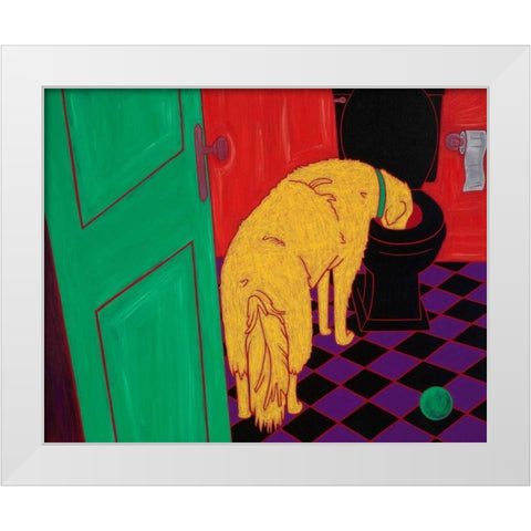 Drinking Problem White Modern Wood Framed Art Print by Bond, Angela