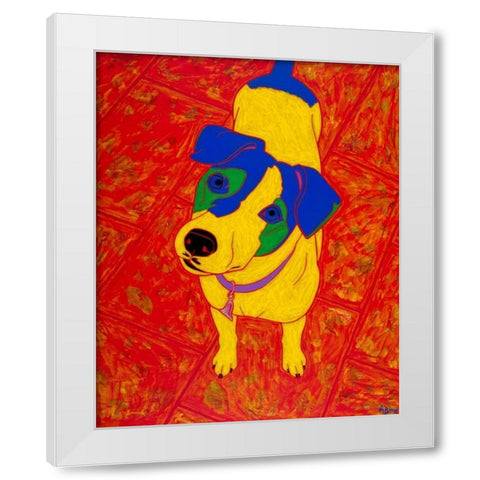 Feisty Jack Russell White Modern Wood Framed Art Print by Bond, Angela
