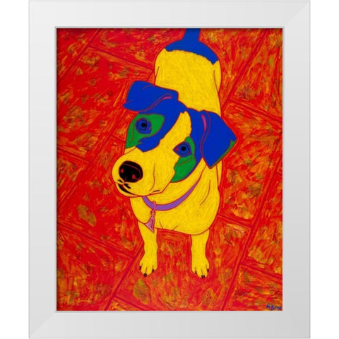 Feisty Jack Russell White Modern Wood Framed Art Print by Bond, Angela