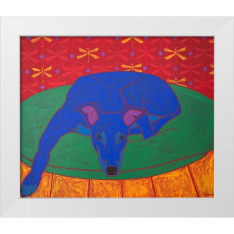 Runner in Repose White Modern Wood Framed Art Print by Bond, Angela