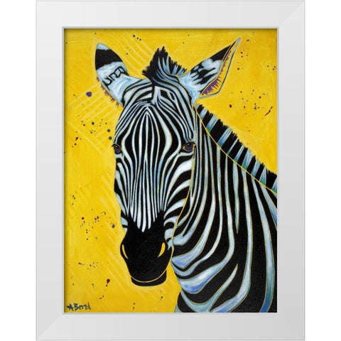 Zebra White Modern Wood Framed Art Print by Bond, Angela