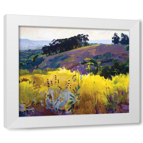 Late Sun, Eucalyptus on the Ridge White Modern Wood Framed Art Print by Burtt, Marcia