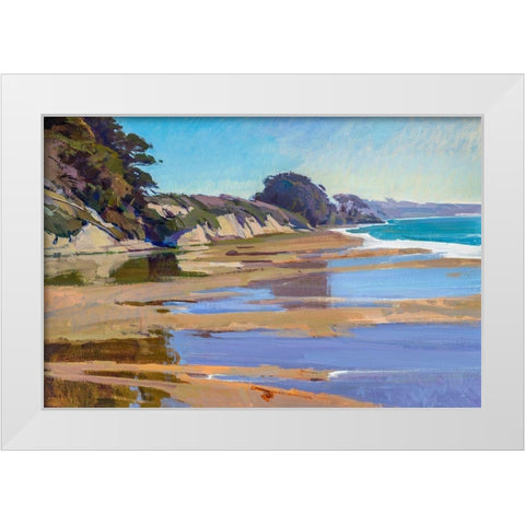 October High Tide White Modern Wood Framed Art Print by Burtt, Marcia