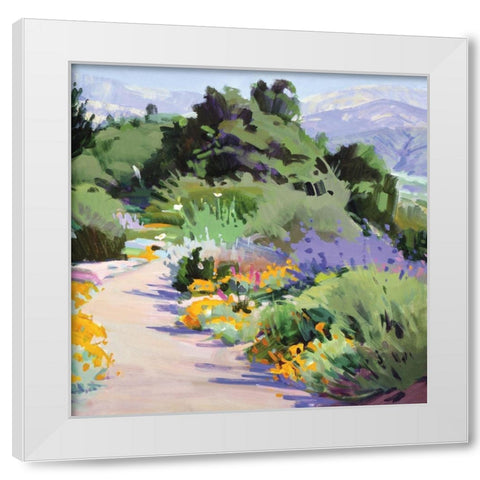 Path through the Poppies White Modern Wood Framed Art Print by Burtt, Marcia