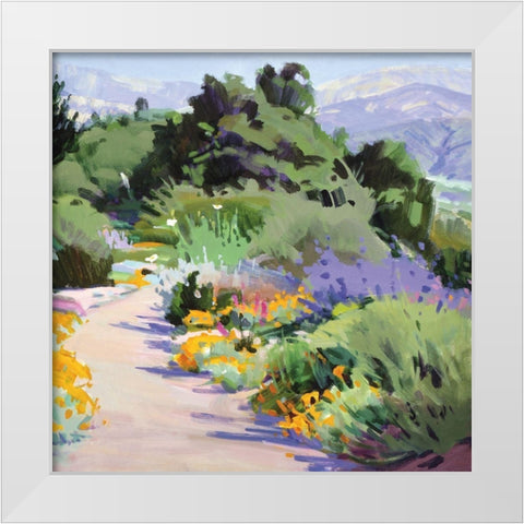 Path through the Poppies White Modern Wood Framed Art Print by Burtt, Marcia