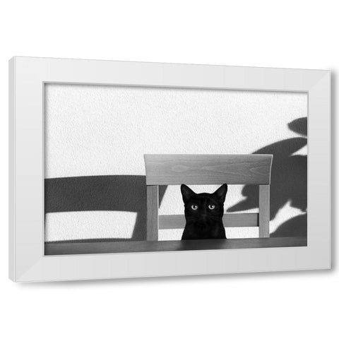 Where Is My Coffee? White Modern Wood Framed Art Print by Bertelli, Jon