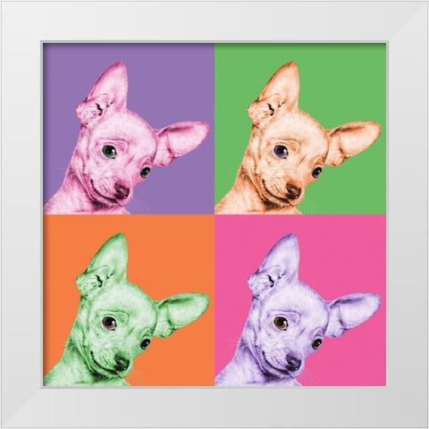 Sweet Chihuahua Pop White Modern Wood Framed Art Print by Bertelli, Jon