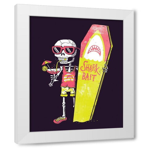 Shark Bait White Modern Wood Framed Art Print by Buxton, Michael