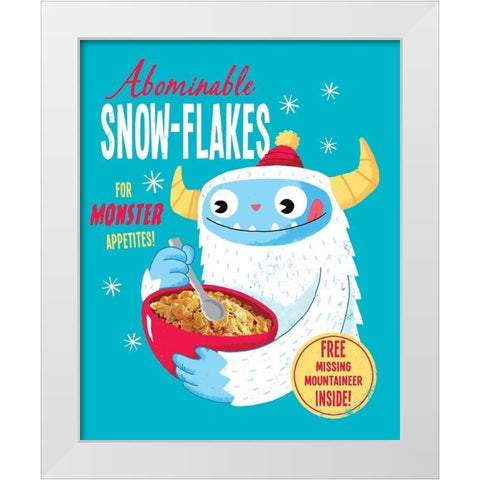 Abominable Snowflakes White Modern Wood Framed Art Print by Buxton, Michael