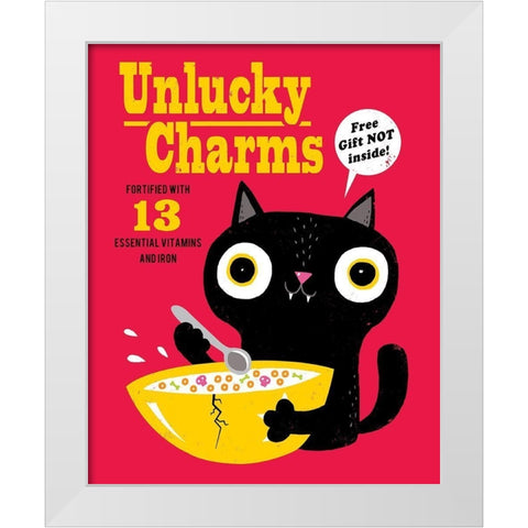 Unlucky Charms White Modern Wood Framed Art Print by Buxton, Michael