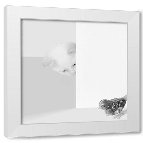 Peek a Boo White Modern Wood Framed Art Print by Bertelli, Jon