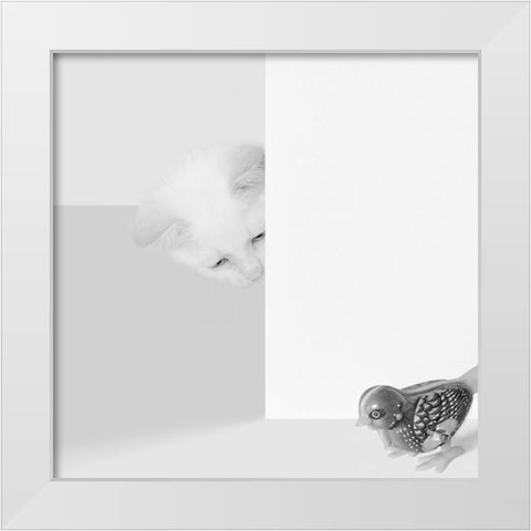 Peek a Boo White Modern Wood Framed Art Print by Bertelli, Jon