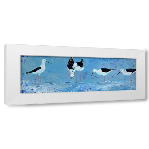 Long Legged Waders White Modern Wood Framed Art Print by Bond, Angela
