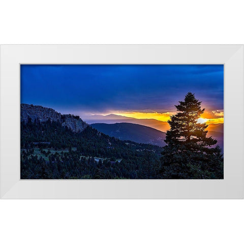 Fading Glow White Modern Wood Framed Art Print by Burdick, Chuck