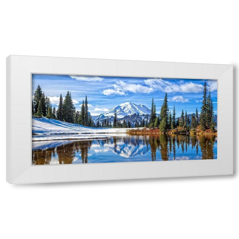 Mt. Rainier Vista White Modern Wood Framed Art Print by Broom, Michael