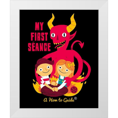 My First Seance White Modern Wood Framed Art Print by Buxton, Michael