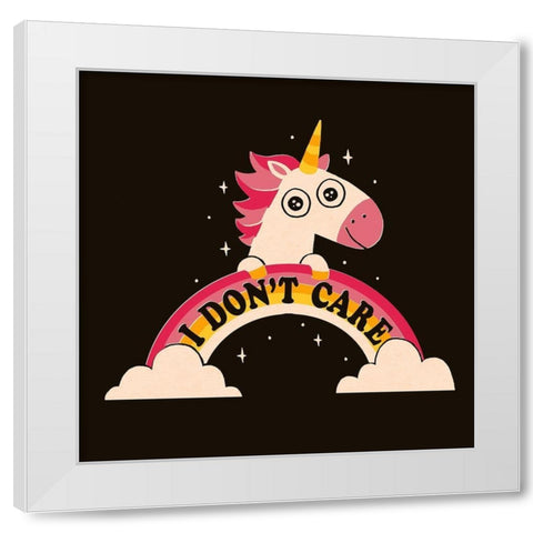 Unicorn Donaâ‚¬â„¢t Care White Modern Wood Framed Art Print by Buxton, Michael
