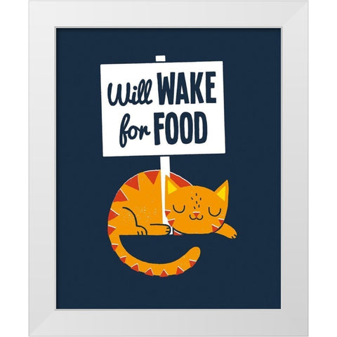 Will Wake for Food White Modern Wood Framed Art Print by Buxton, Michael