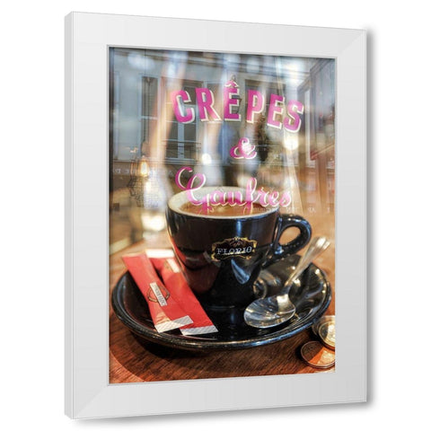 Crepes and Waffle Cafe #1 White Modern Wood Framed Art Print by Blaustein, Alan