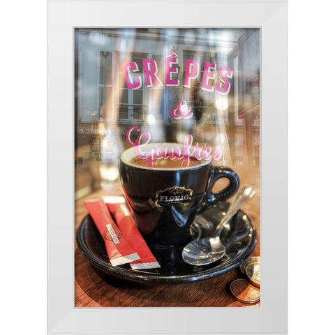 Crepes and Waffle Cafe #1 White Modern Wood Framed Art Print by Blaustein, Alan