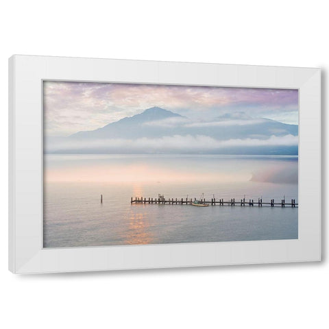 Harbor Sunrise #1 White Modern Wood Framed Art Print by Blaustein, Alan