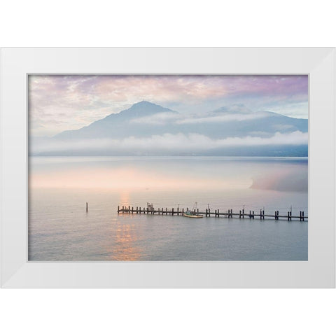 Harbor Sunrise #1 White Modern Wood Framed Art Print by Blaustein, Alan