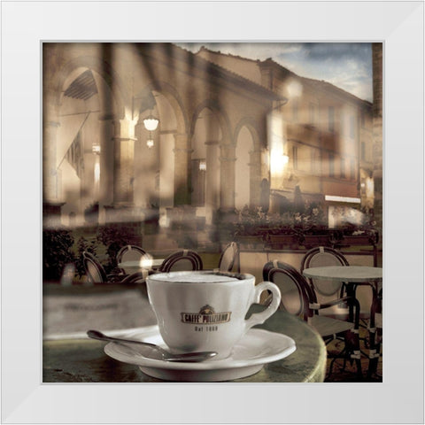 Montepulciano Caffe #1 White Modern Wood Framed Art Print by Blaustein, Alan