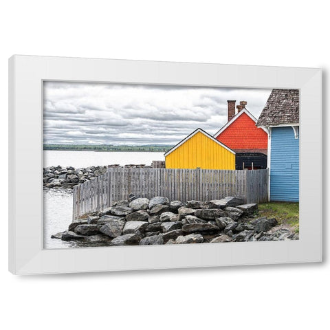 Coastal Geometry White Modern Wood Framed Art Print by Burdick, Chuck
