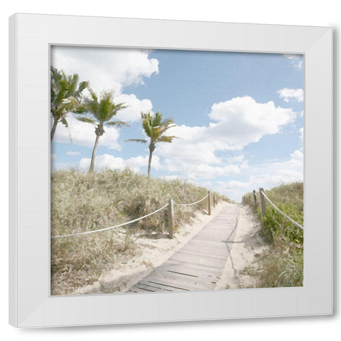 A Stroll in the Dunes White Modern Wood Framed Art Print by Bay, Noah