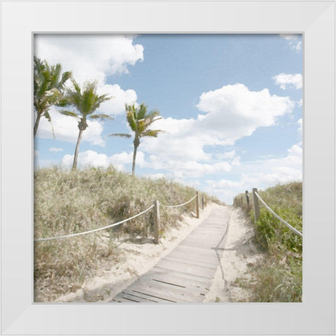 A Stroll in the Dunes White Modern Wood Framed Art Print by Bay, Noah