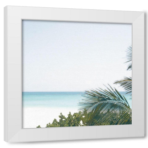 Calm Beach White Modern Wood Framed Art Print by Bay, Noah