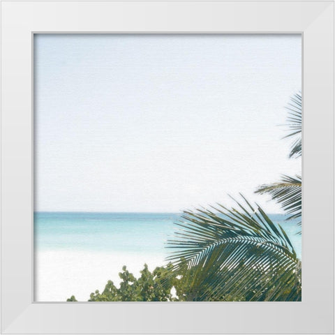 Calm Beach White Modern Wood Framed Art Print by Bay, Noah