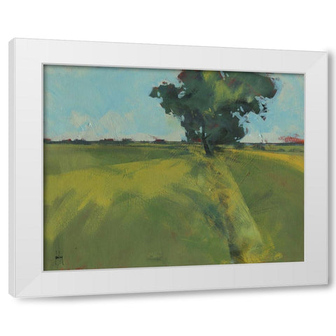 Essex Field White Modern Wood Framed Art Print by Bailey, Paul