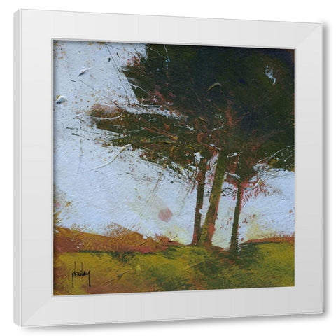 Tair Coeden White Modern Wood Framed Art Print by Bailey, Paul