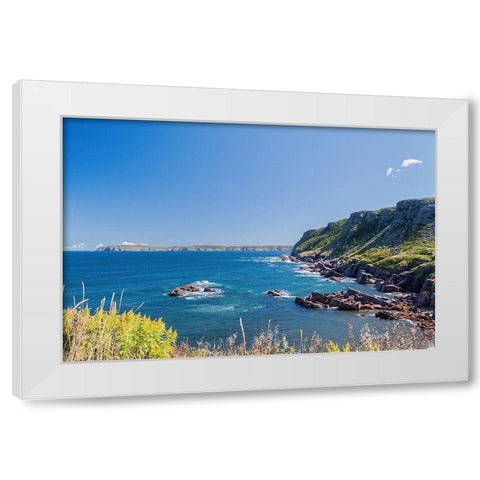Rocky Cove White Modern Wood Framed Art Print by Burdick, Chuck