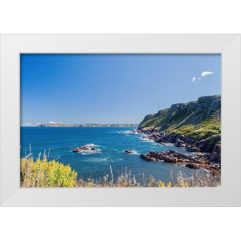 Rocky Cove White Modern Wood Framed Art Print by Burdick, Chuck