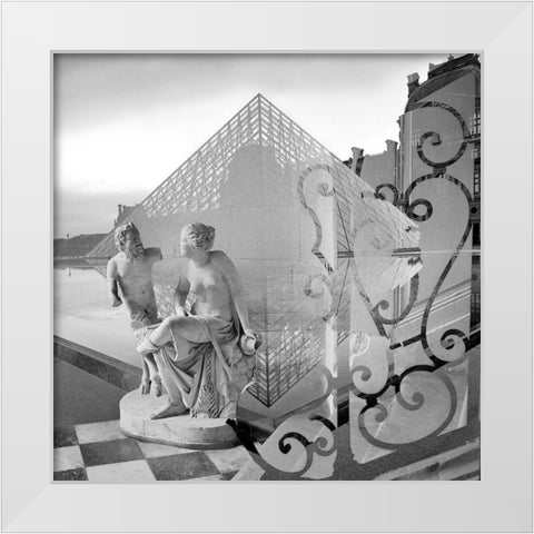 Louvre Chateau 1 White Modern Wood Framed Art Print by Blaustein, Alan