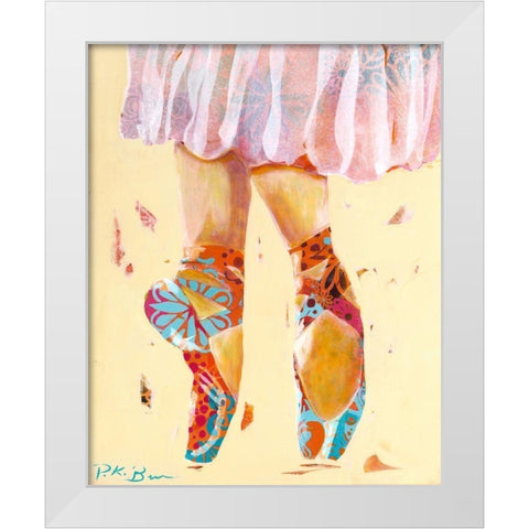 Ballet Slippers White Modern Wood Framed Art Print by Beer, Pamela K.