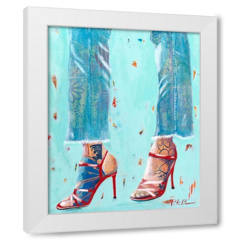 Red Heels White Modern Wood Framed Art Print by Beer, Pamela K.