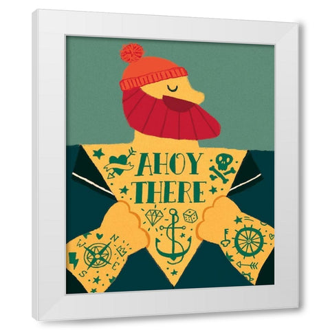 Ahoy There White Modern Wood Framed Art Print by Buxton, Michael