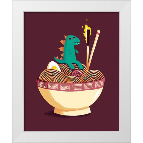 Guardian of the Noodles White Modern Wood Framed Art Print by Buxton, Michael
