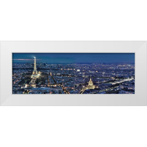 Paris Le Nuit No. 1 White Modern Wood Framed Art Print by Blaustein, Alan