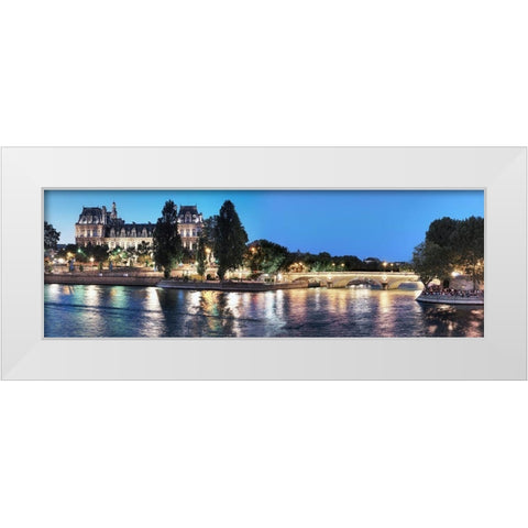 Nuit dÃƒÂ­ ete sur la Seine No. 1 White Modern Wood Framed Art Print by Blaustein, Alan