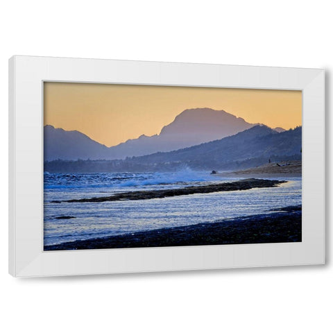 Shades of Blue White Modern Wood Framed Art Print by Burdick, Chuck